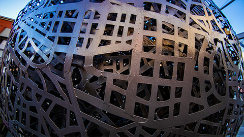 Spherical metal sculpture